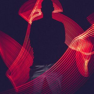 Red Led Light With Silhouette Of A Man